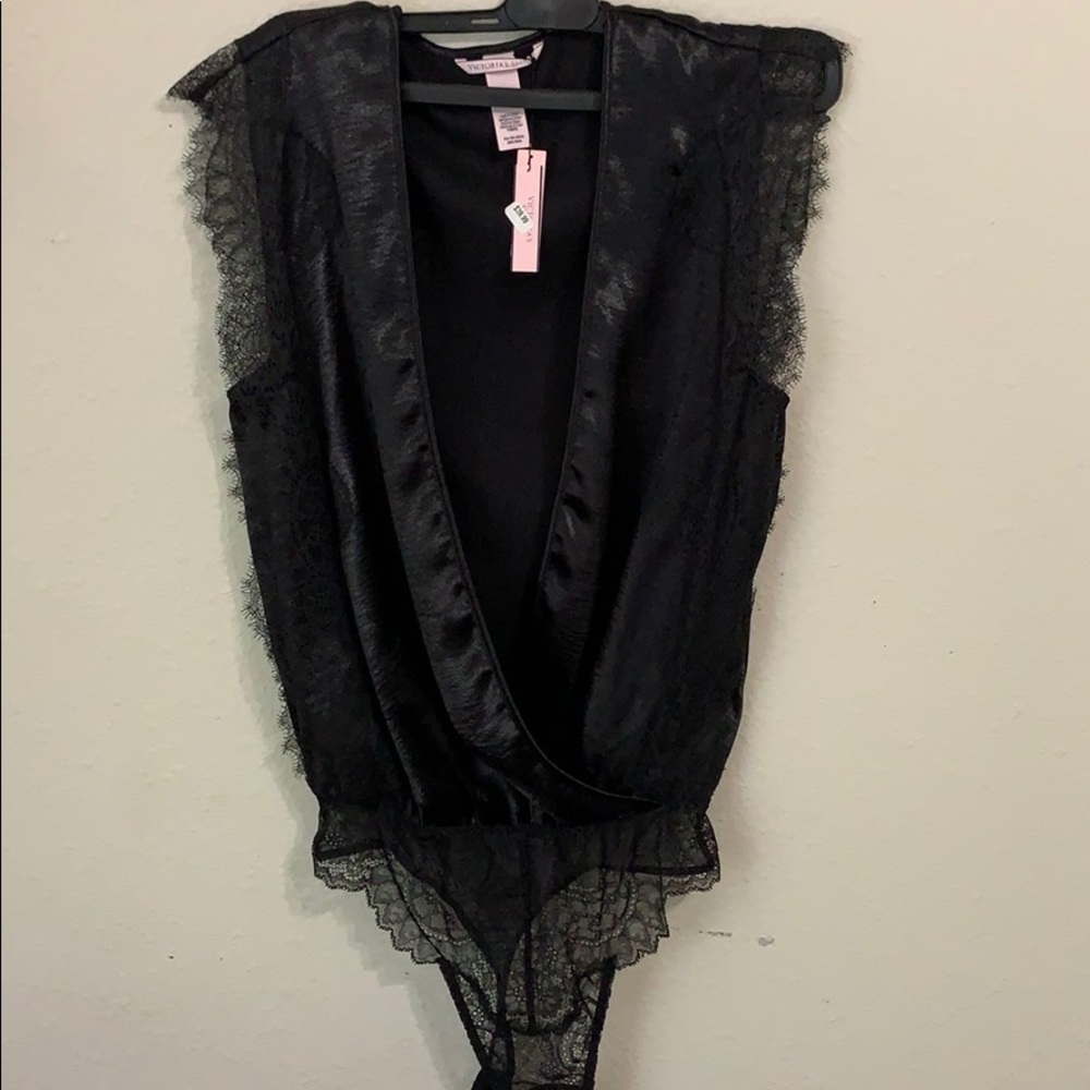 VS satin lace bodysuit